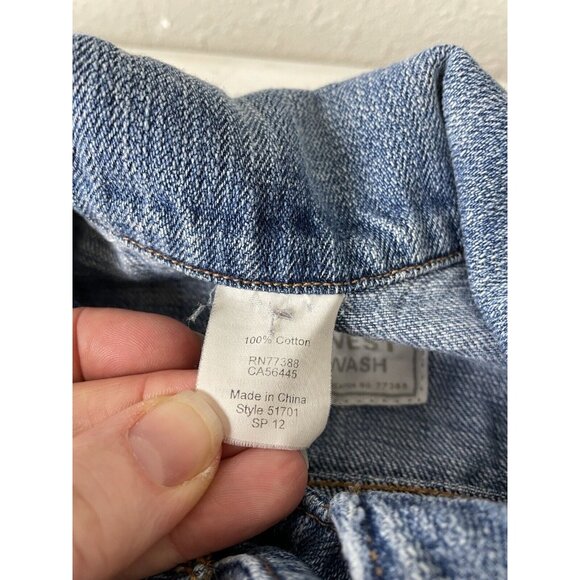 J.CREW Denim Vest Womens XS Workwear Stone Wash Sleeveless Jean Jacket 51701 - Picture 5 of 8